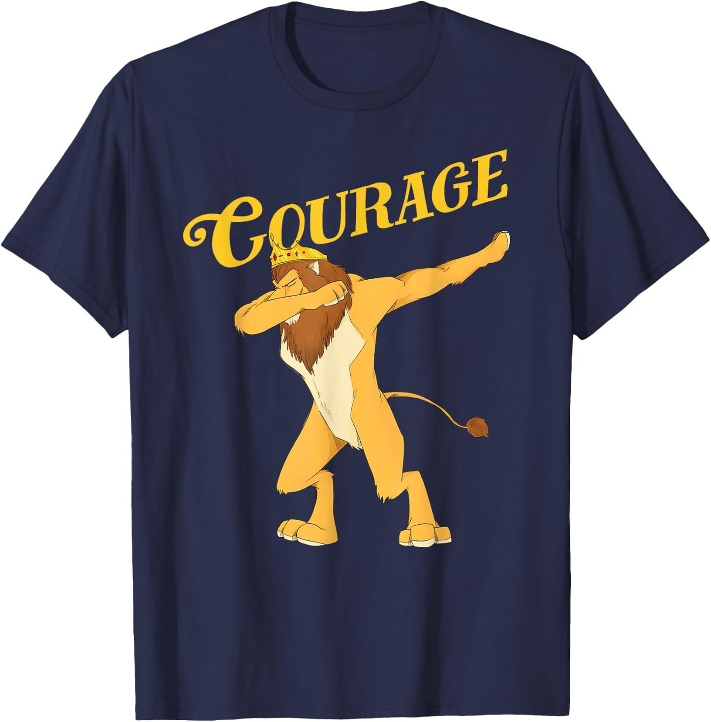 Retro COURAGE Wizard of OZ Shirt Art Design Cowardly Lion T-Shirt - T-Shirt | Navy