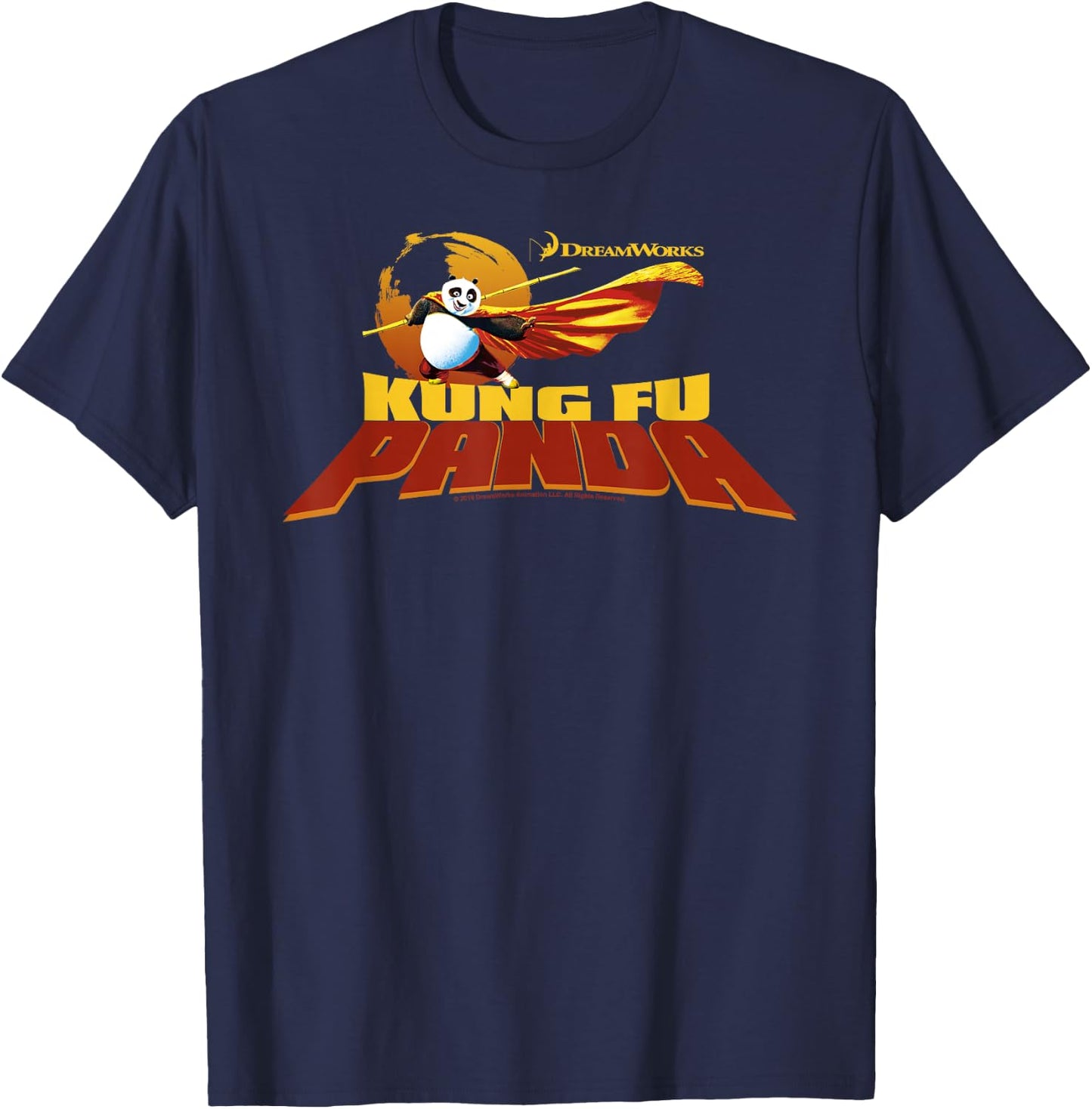 Kung Fu Panda Po Action Pose Movie Logo T-Shirt - T-Shirt | Navy