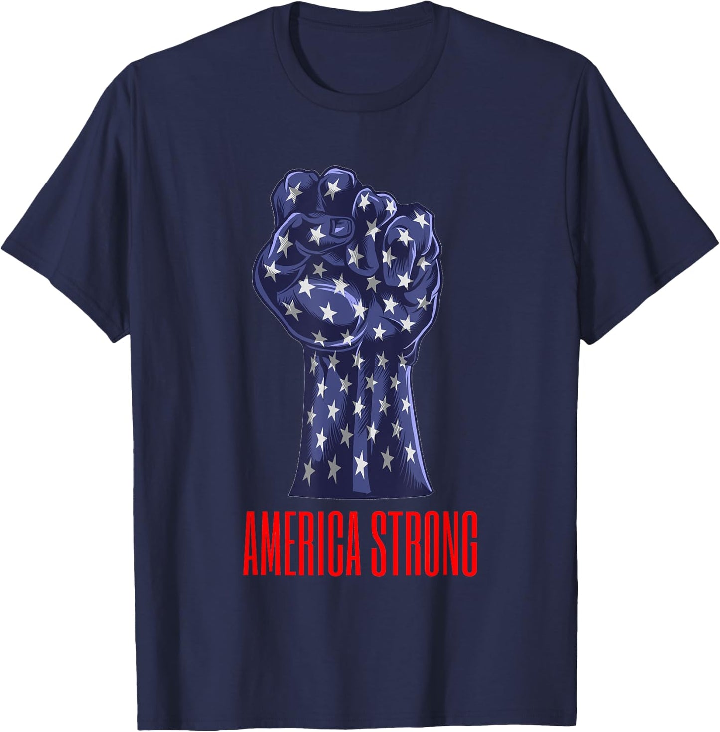 America Strong Fist Pump American Flag Old Glory Pride Kids Men T-Shirt - T-Shirt | Navy