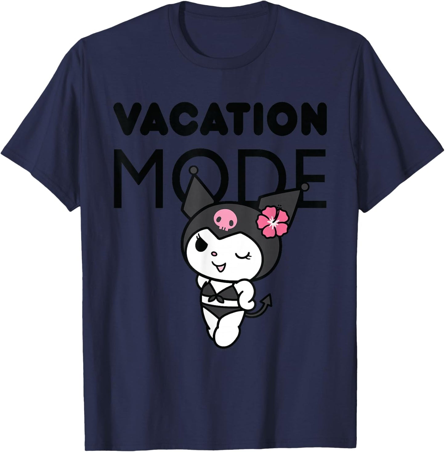 Kuromi Vacation Mode T-Shirt - T-Shirt | Navy