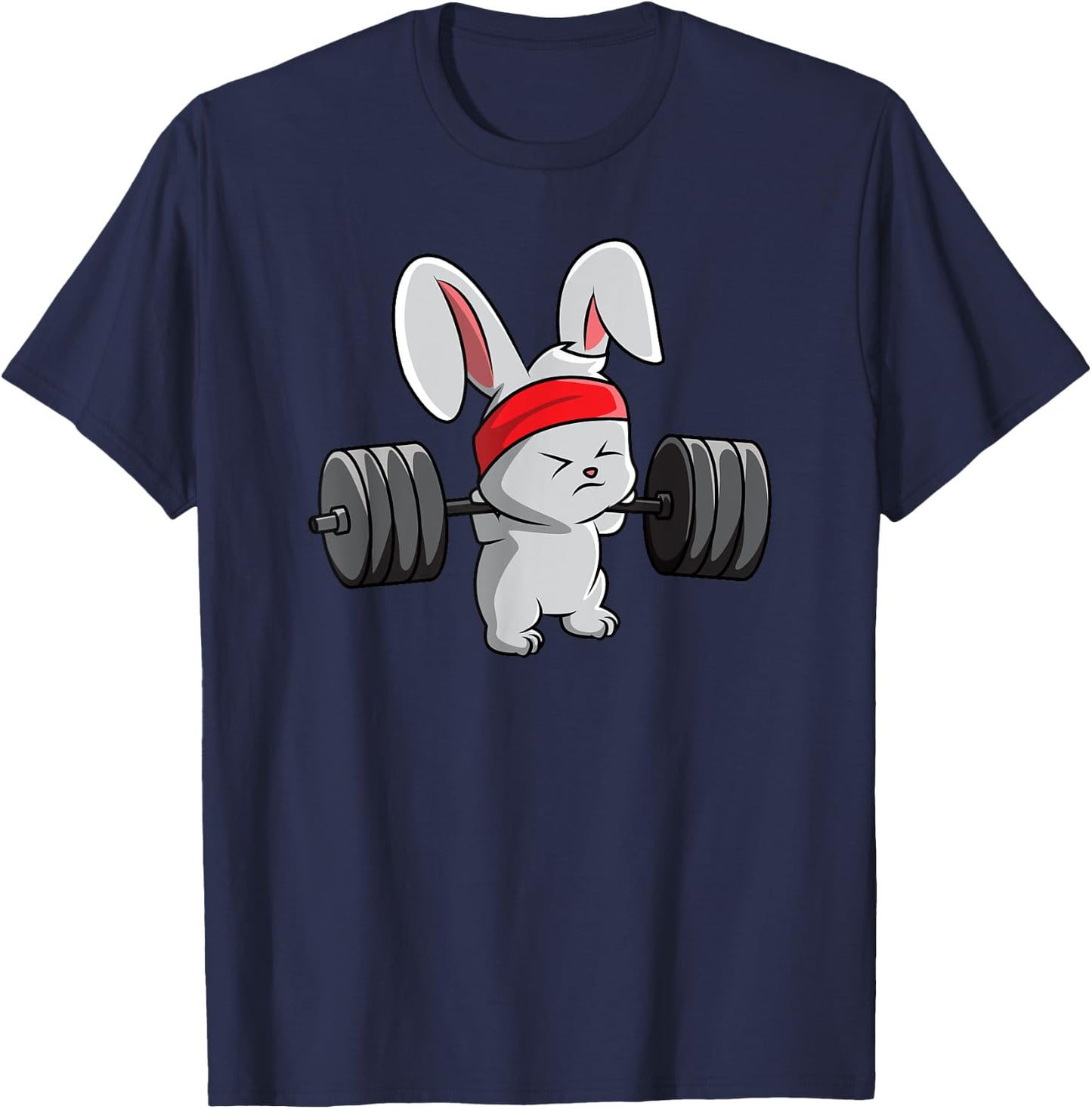 Bunny Gym , Rabbit Fitness Weightlifting Shirt T-Shirt - T-Shirt | Navy