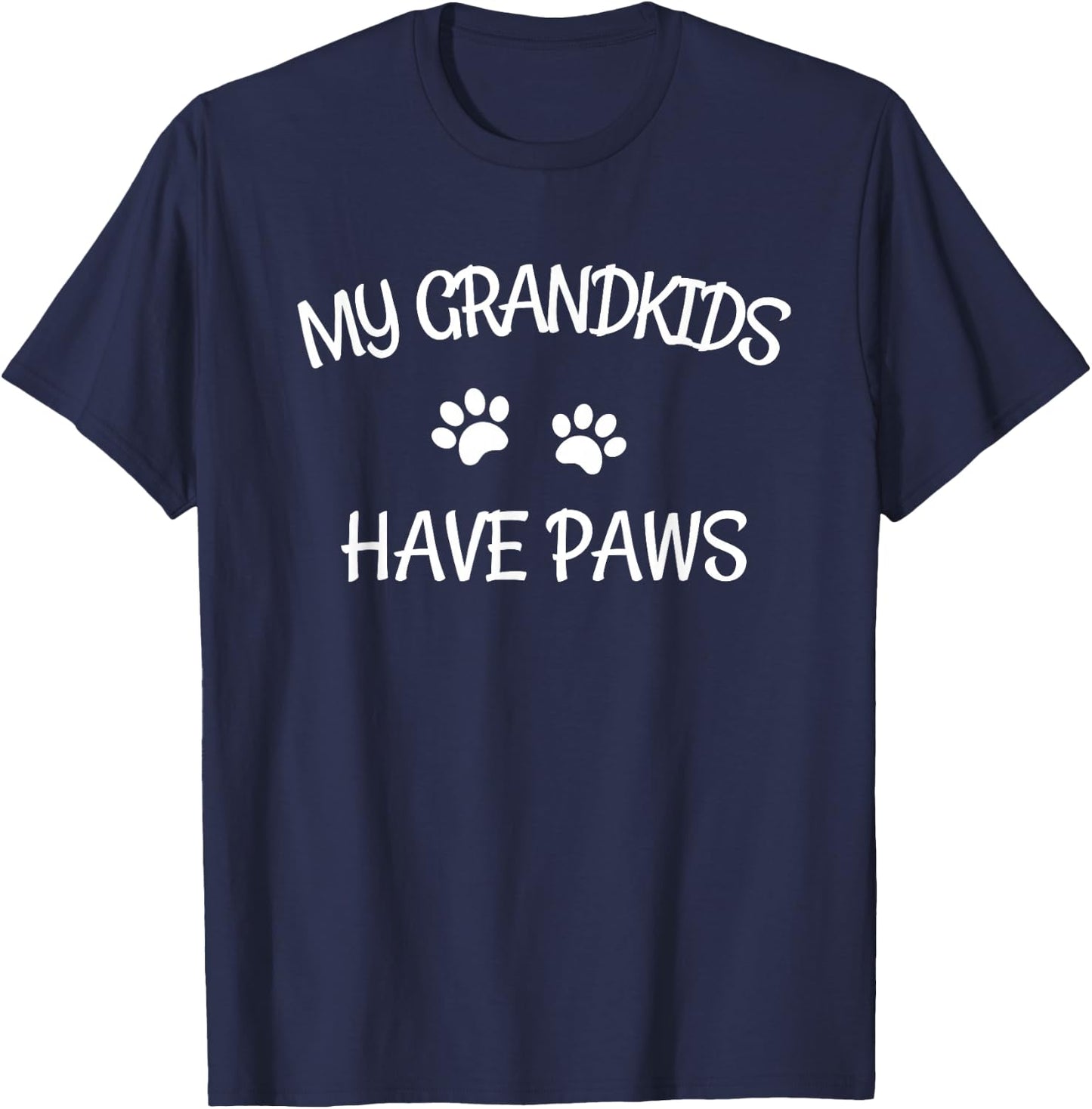 Grandkids Have Paws Funny Dog Cat Grandma Gift T-Shirt - T-Shirt | Navy
