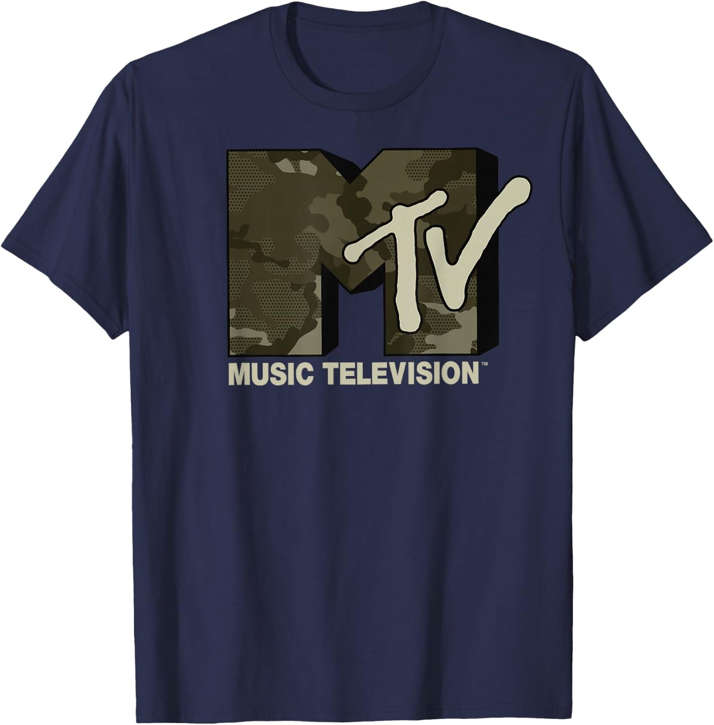 MTV Music Television Camouflage Logo T-Shirt - T-Shirt | Navy