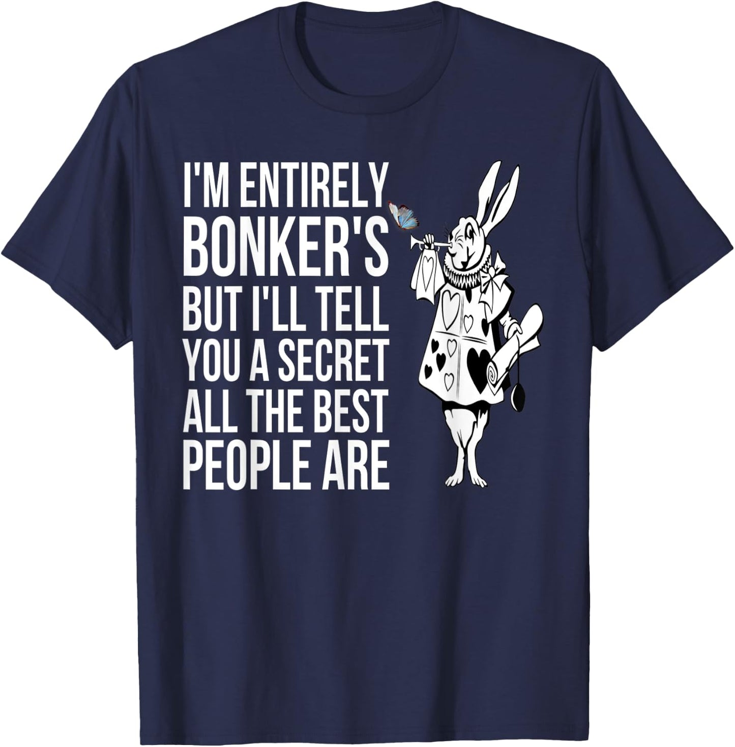 WHITE RABBIT Alice in Wonderland-Men Women Kids T Shirt T-Shirt - T-Shirt | Navy