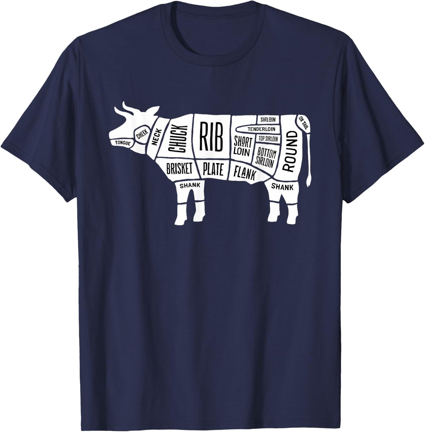 Know your beef cuts chef kitchen market butcher steak house T-Shirt - T-Shirt | Navy