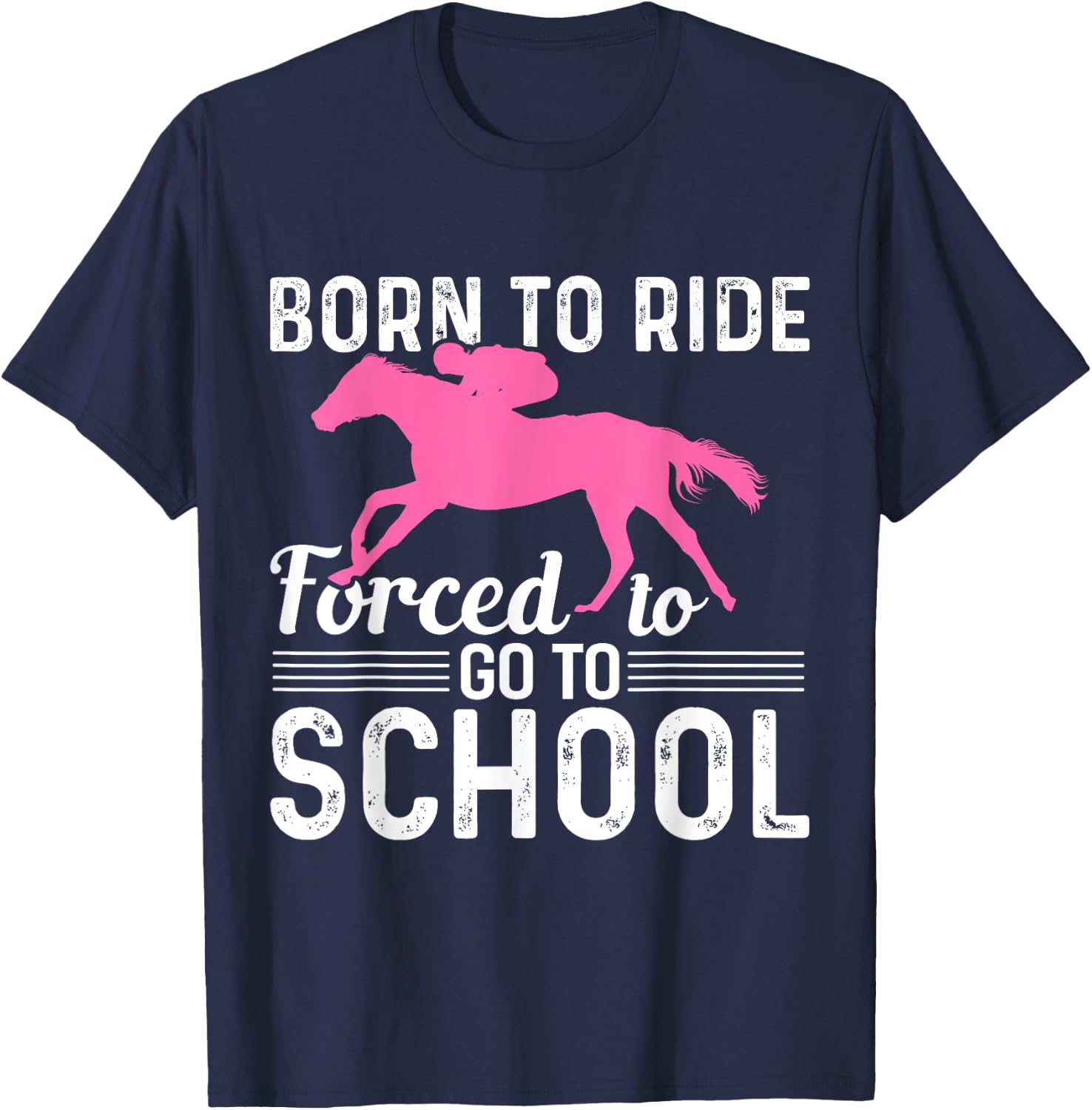 Horseback Riding Girl Funny Horse Girl T-Shirt - T-Shirt | Navy