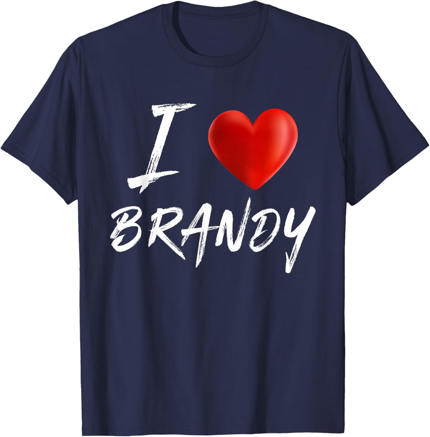 I Love Heart BRANDY Family Name T Shirt T-Shirt - T-Shirt | Navy
