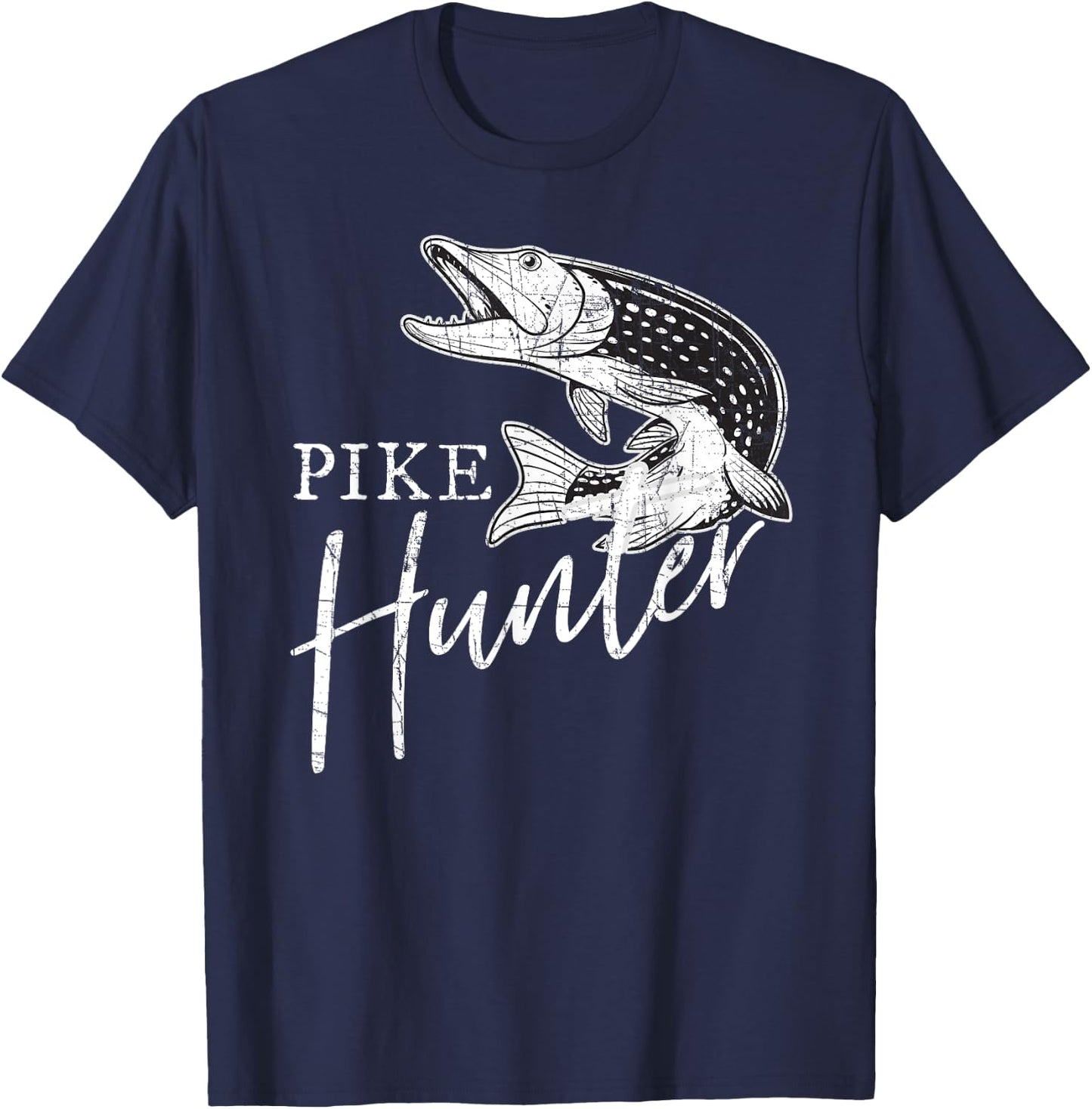 Pike Hunter Fishing Fisherman Northern Pike T-Shirt - T-Shirt | Navy