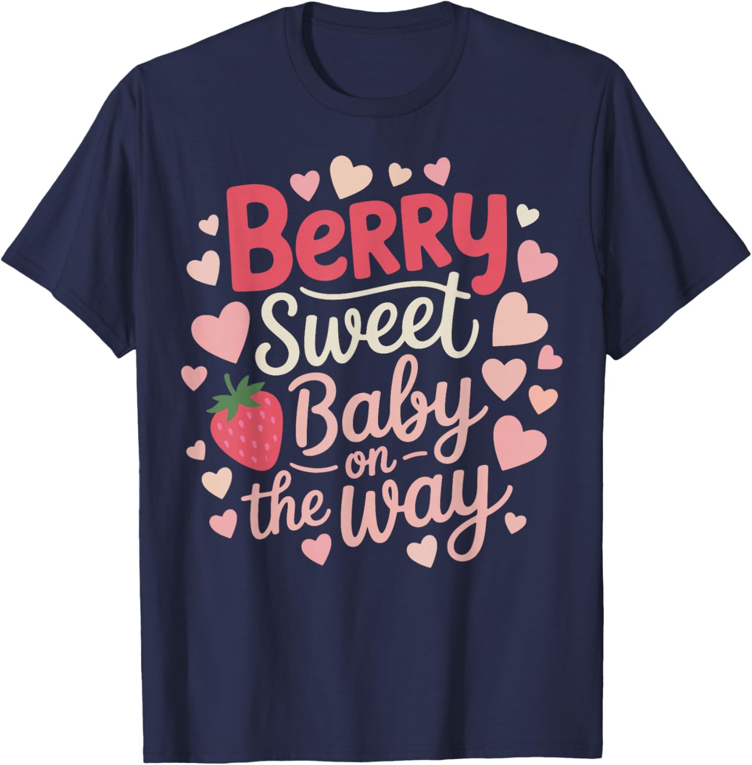 Berry Sweet Baby On The Way T-Shirt - T-Shirt | Navy