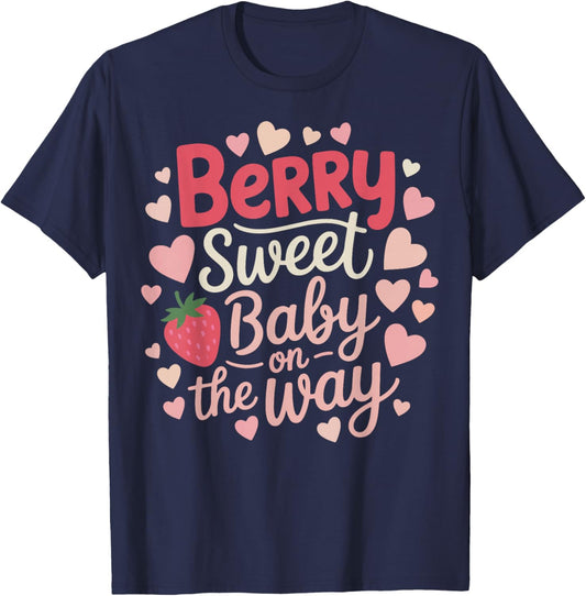 Berry Sweet Baby On The Way T-Shirt - T-Shirt | Navy