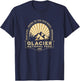 Classic Glacier National Park Going To The Sun Road Sunburst T-Shirt - T-Shirt | Navy