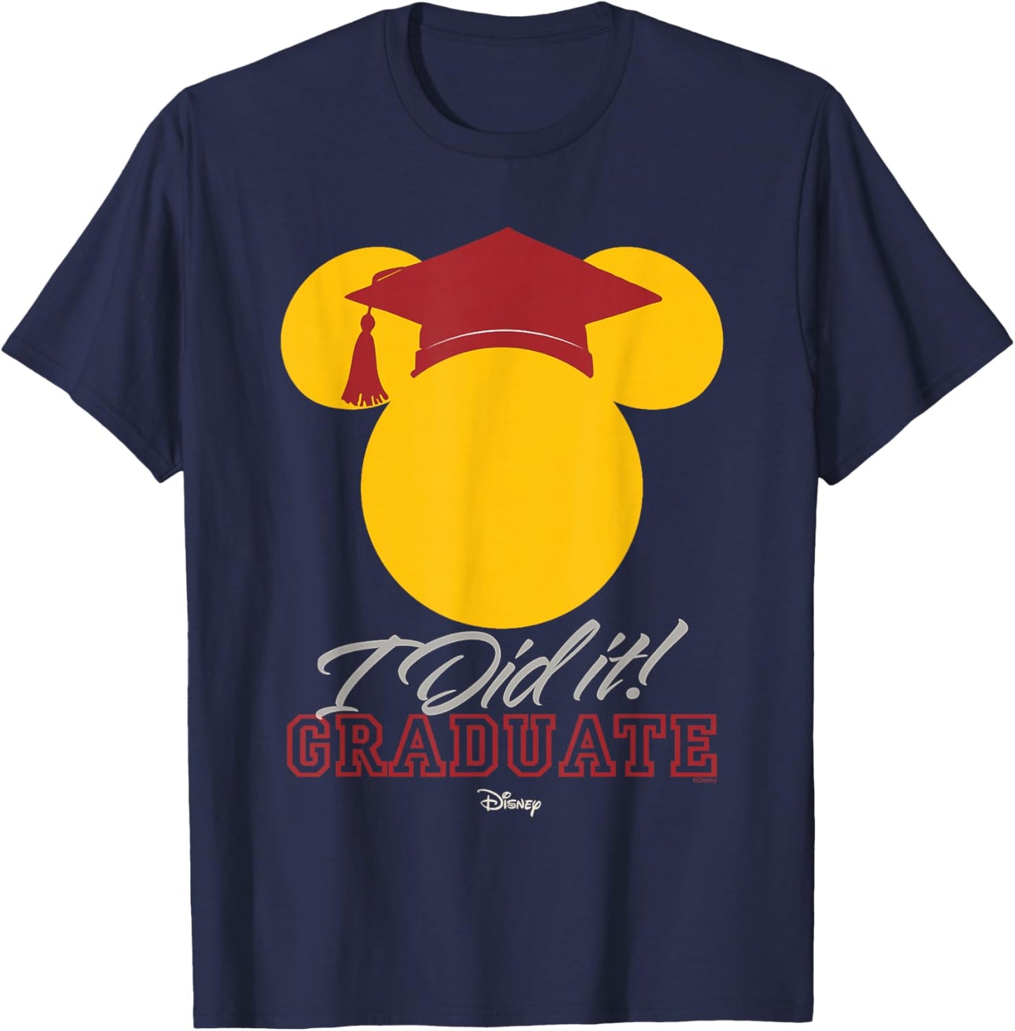 Disney Mickey and Friends Silhouette Icon Graduate I Did It T-Shirt - T-Shirt | Navy