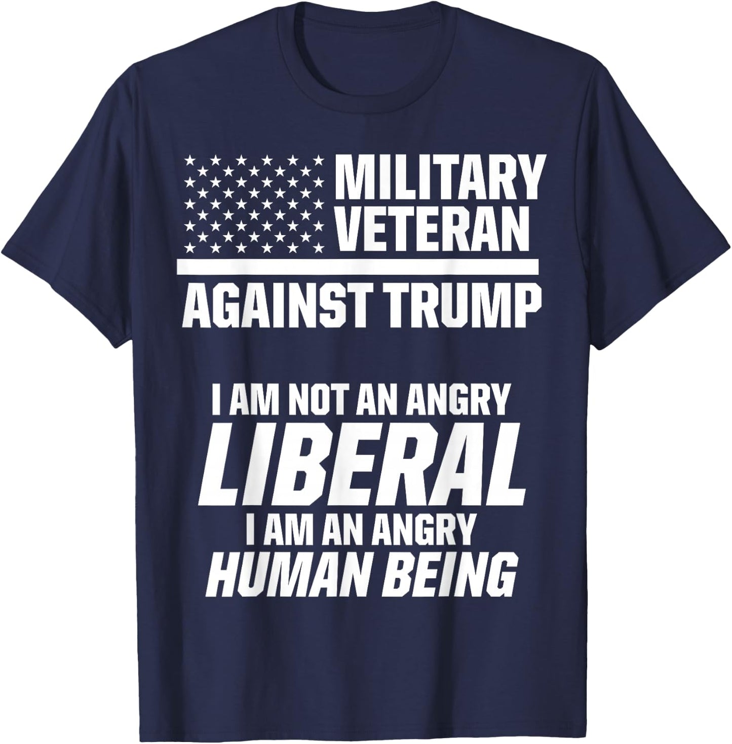 Military Veterans Against Trump 2020 Liberal USA Election T-Shirt - T-Shirt | Navy