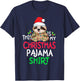 Sloth Tree Lights Funny This Is My Christmas Pyjama Shirt T-Shirt - T-Shirt | Navy