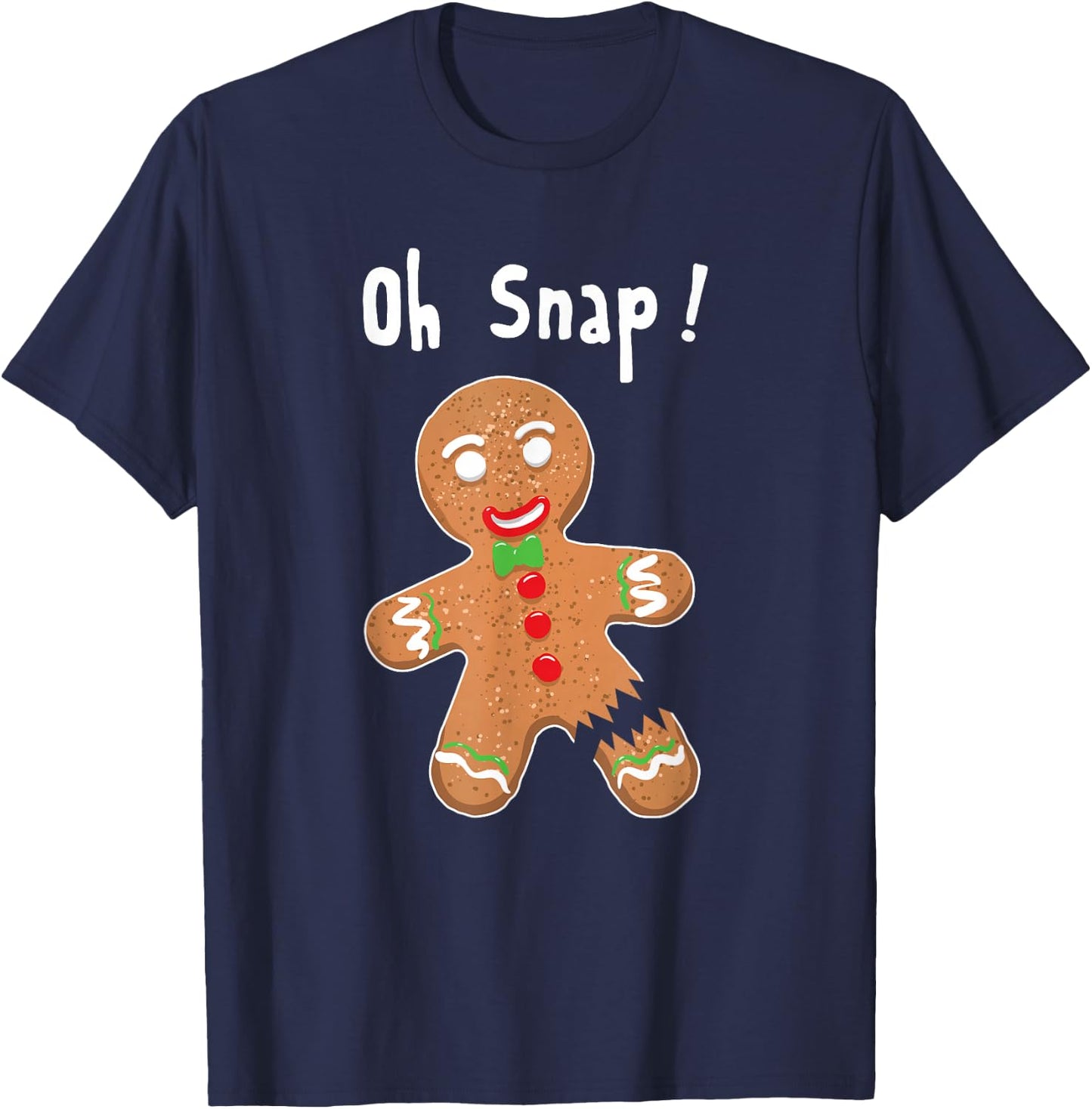 Gingerbread Man Oh Snap Christmas Cookie Costume Baking Team Short Sleeve T-Shirt - T-Shirt | Navy