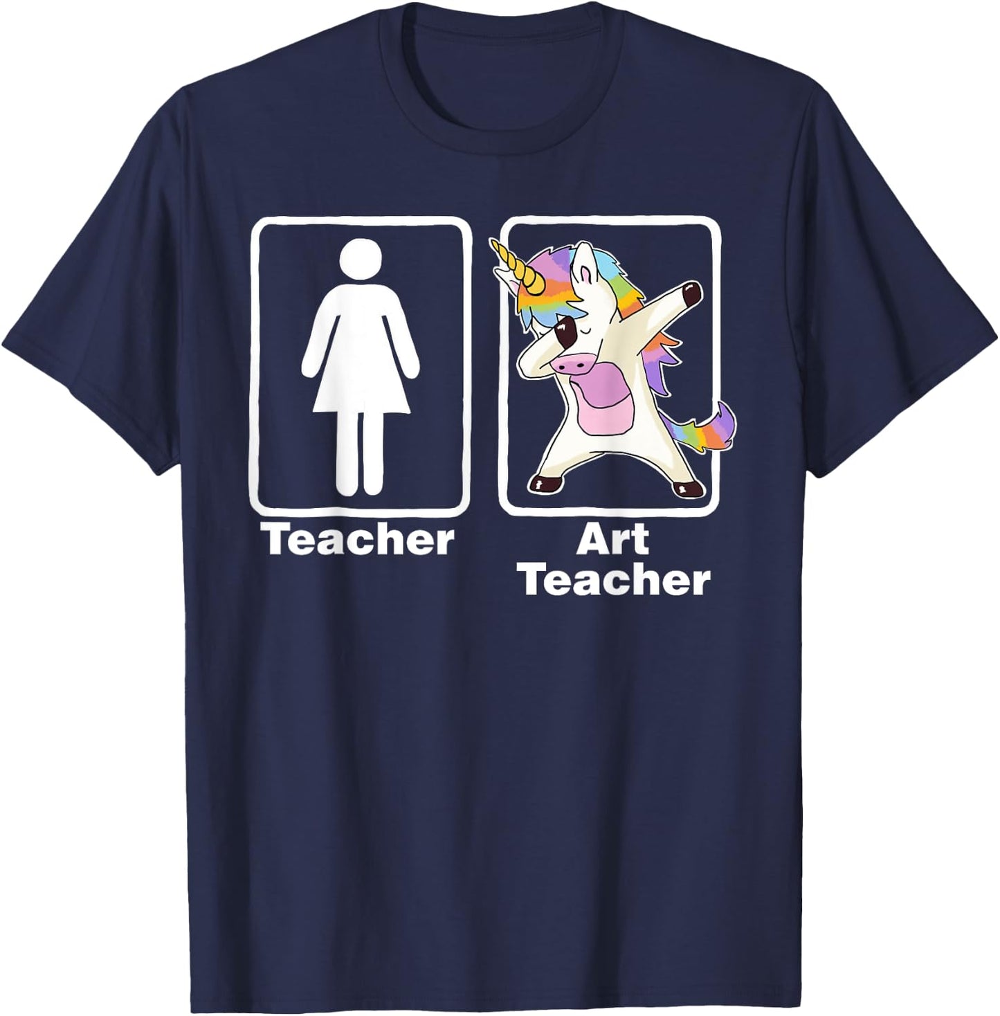 Funny Unicorn Art Teacher Art Teacher Gifts Women Girls Kids T-Shirt - T-Shirt | Navy