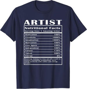 Artist Nutritional Facts T-Shirt - T-Shirt | Navy