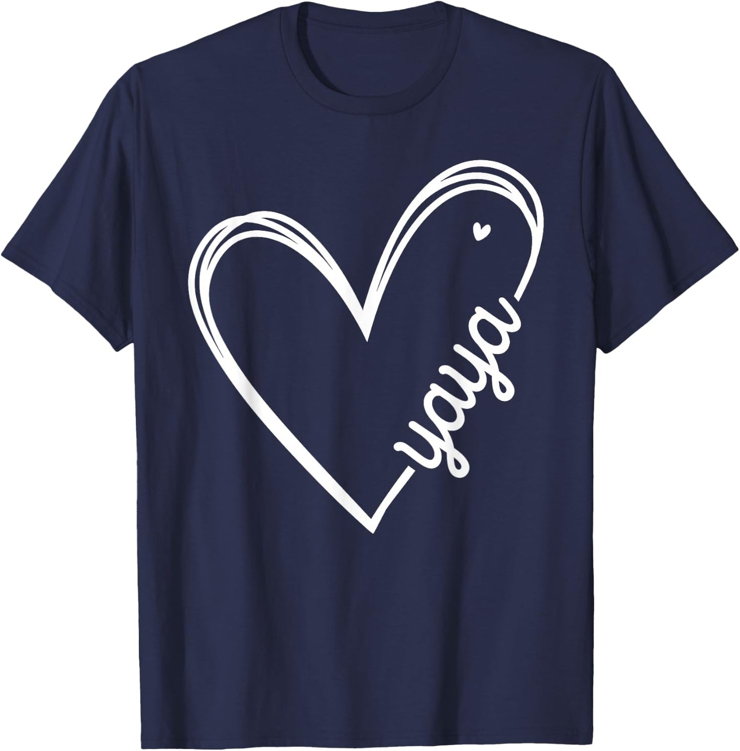 Love Yaya Heart Women Mother's Day Birthday T-Shirt - T-Shirt | Navy