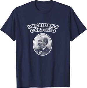 Retro President Garfield by History Books Shirt T-Shirt - T-Shirt | Navy