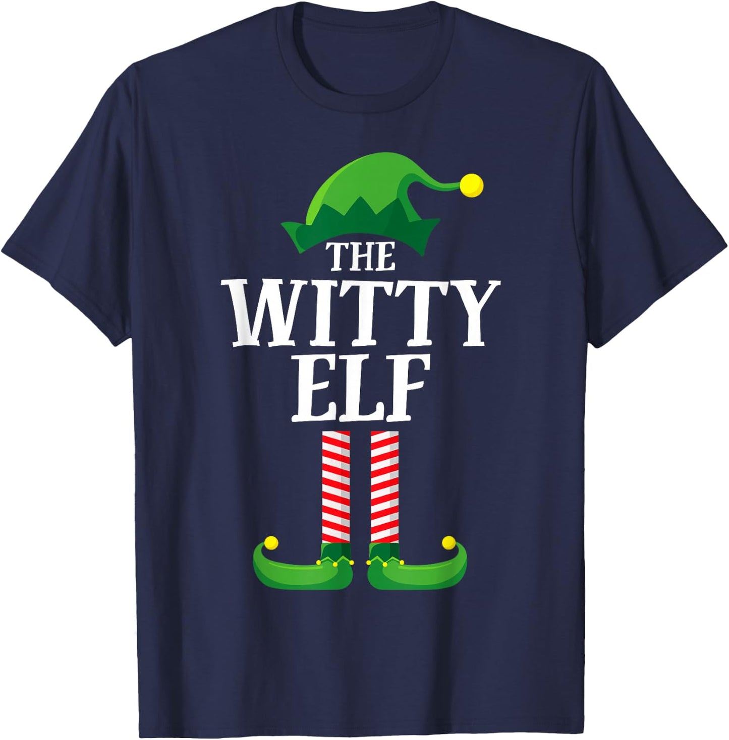 Witty Elf Matching Family Group Christmas Party Pyjamas T-Shirt - T-Shirt | Navy