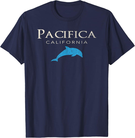 Vintage Pacifica CA Dolphin T Shirt T-Shirt - T-Shirt | Navy