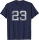 Number # 23 Numbered retro Style Birthday T-Shirt - T-Shirt | Navy