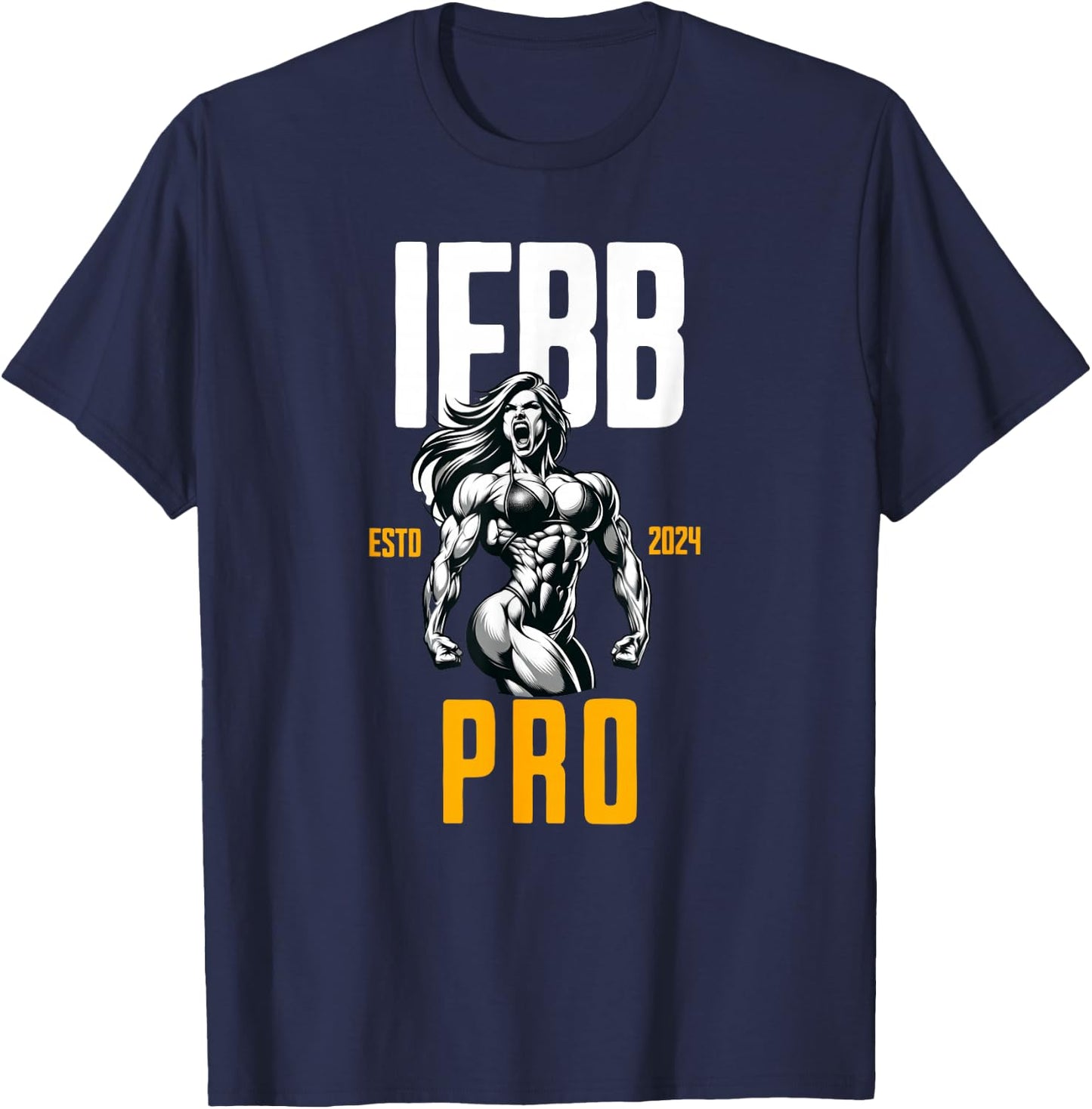 IFBB Pro Established 2024 Female Bodybuilder And Physique T-Shirt - T-Shirt | Navy