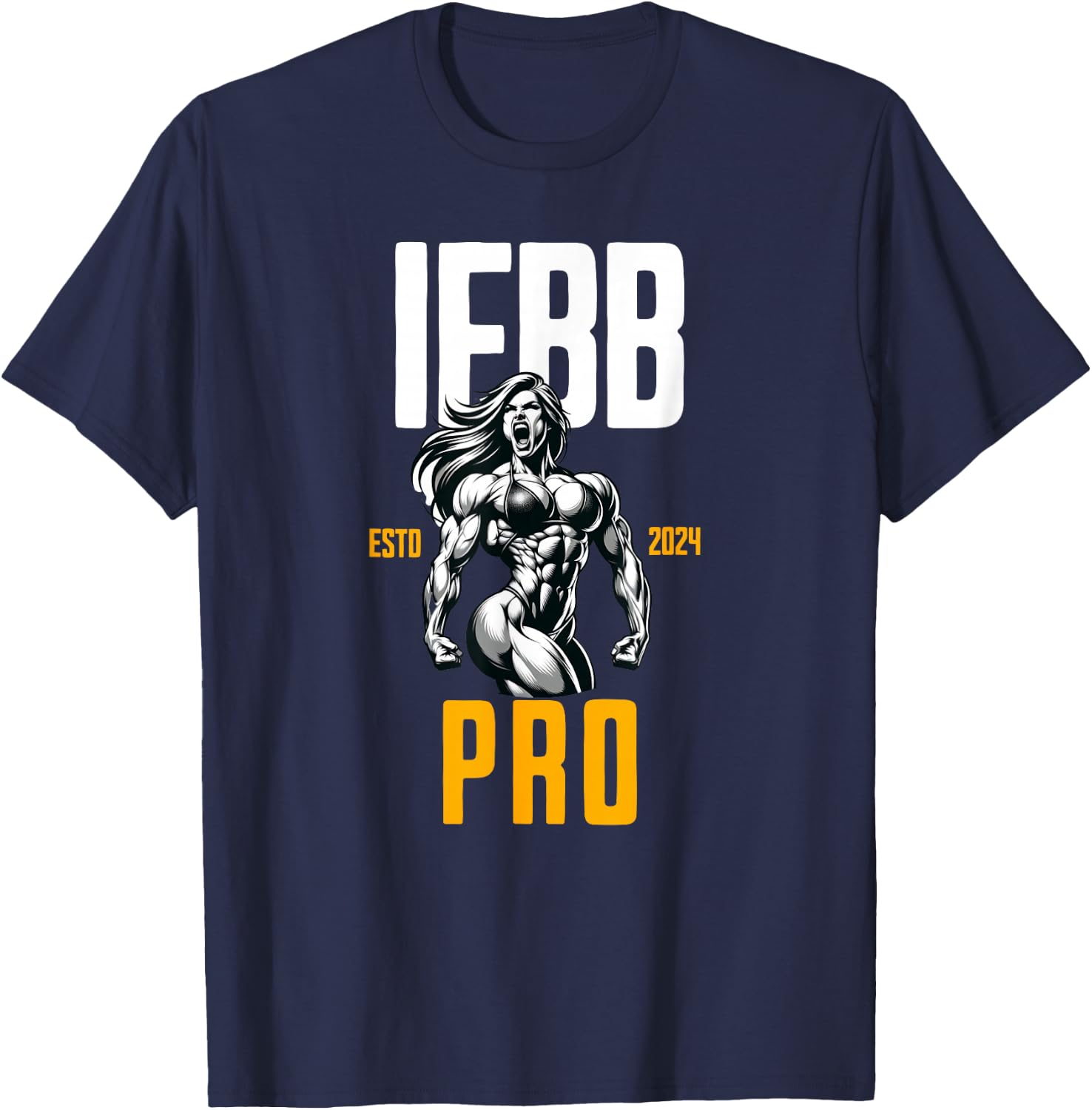 IFBB Pro Established 2024 Female Bodybuilder And Physique T-Shirt - T-Shirt | Navy