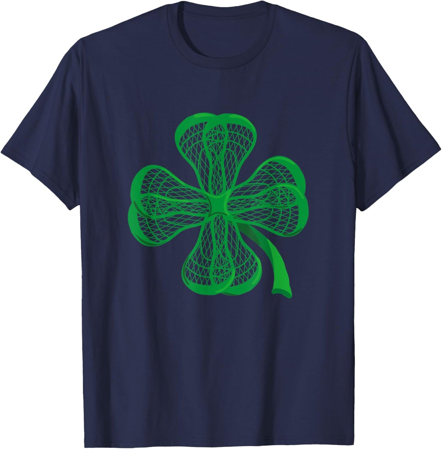 Lacrosse Sticks Shamrock clover irish lucky Lax gift T-Shirt - T-Shirt | Navy