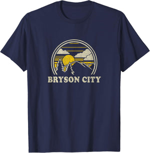 Bryson City North Carolina NC T Shirt Vintage Hiking T-Shirt - T-Shirt | Navy