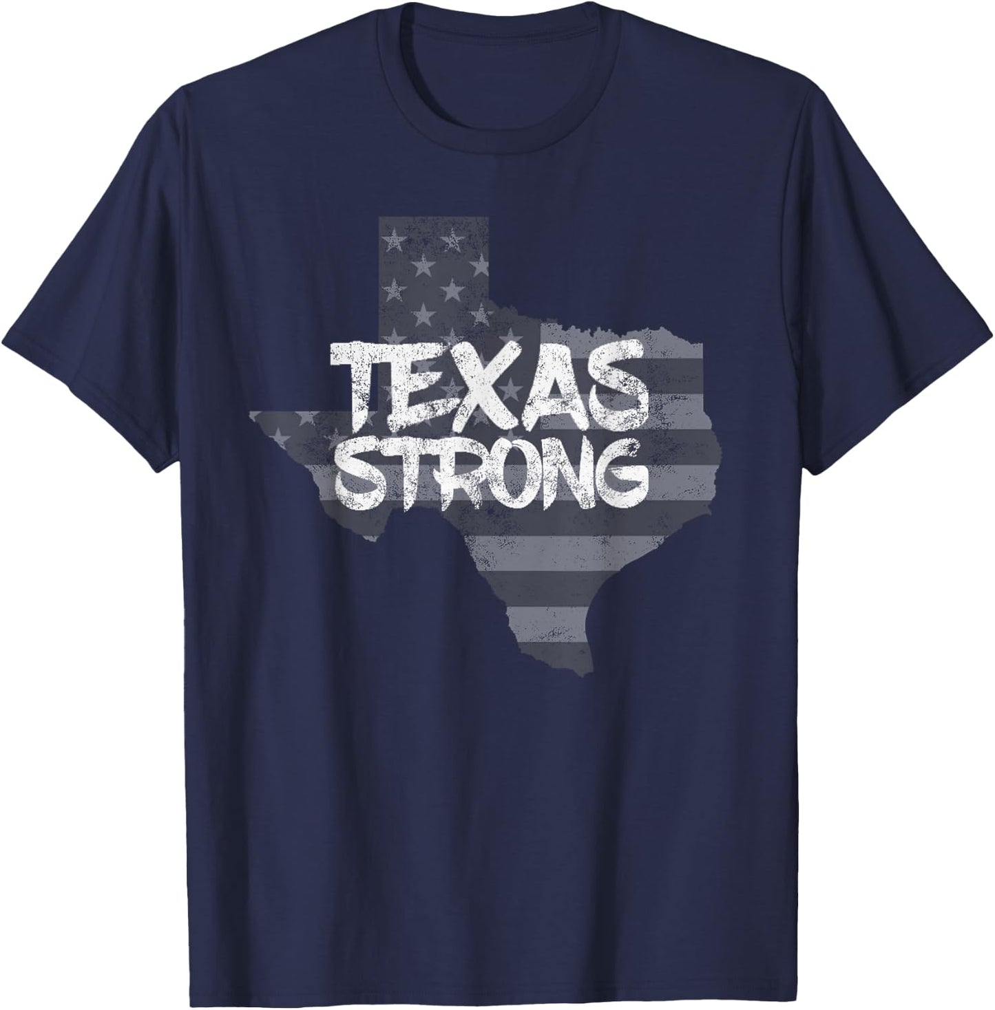 Texas Strong Shirt Letter Printed Home State Top T-Shirt - T-Shirt | Navy