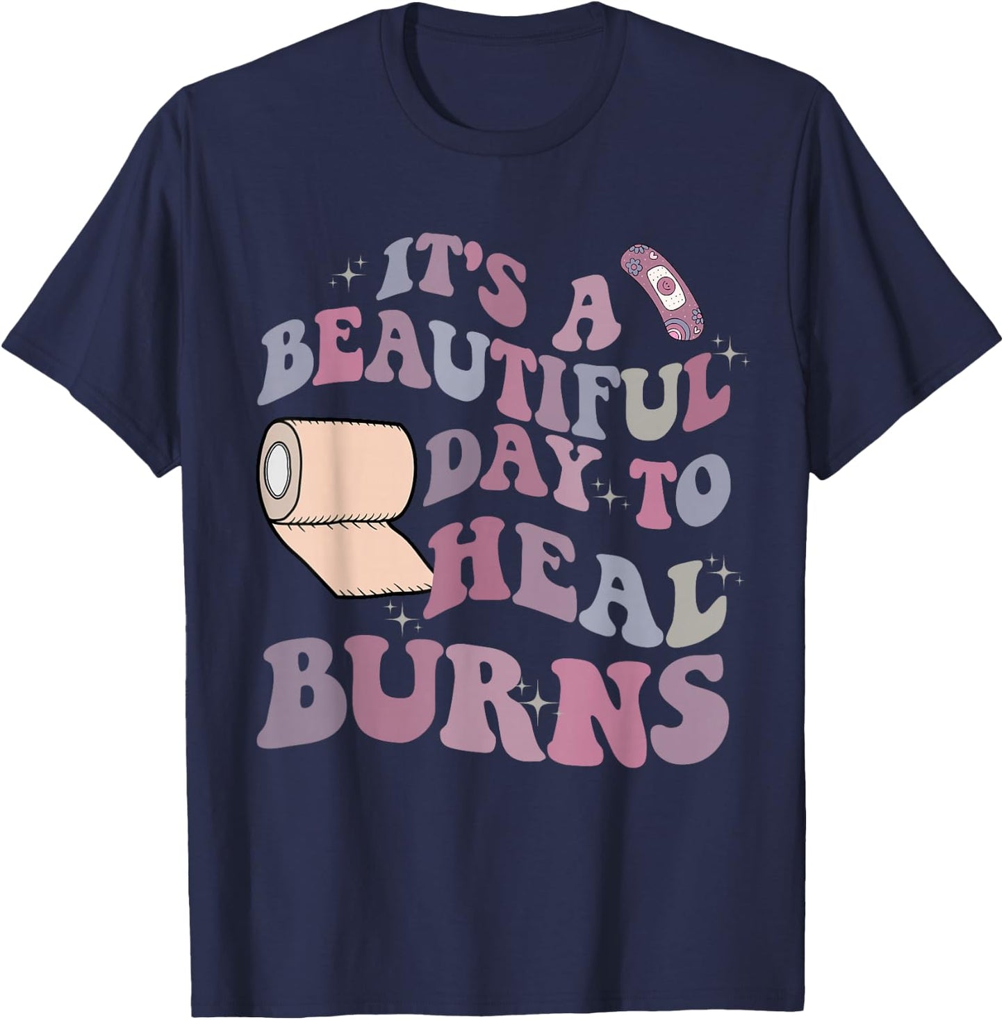 BICU Burn ICU Nurse Groovy Intensive Care Unit Nurses T-Shirt - T-Shirt | Navy