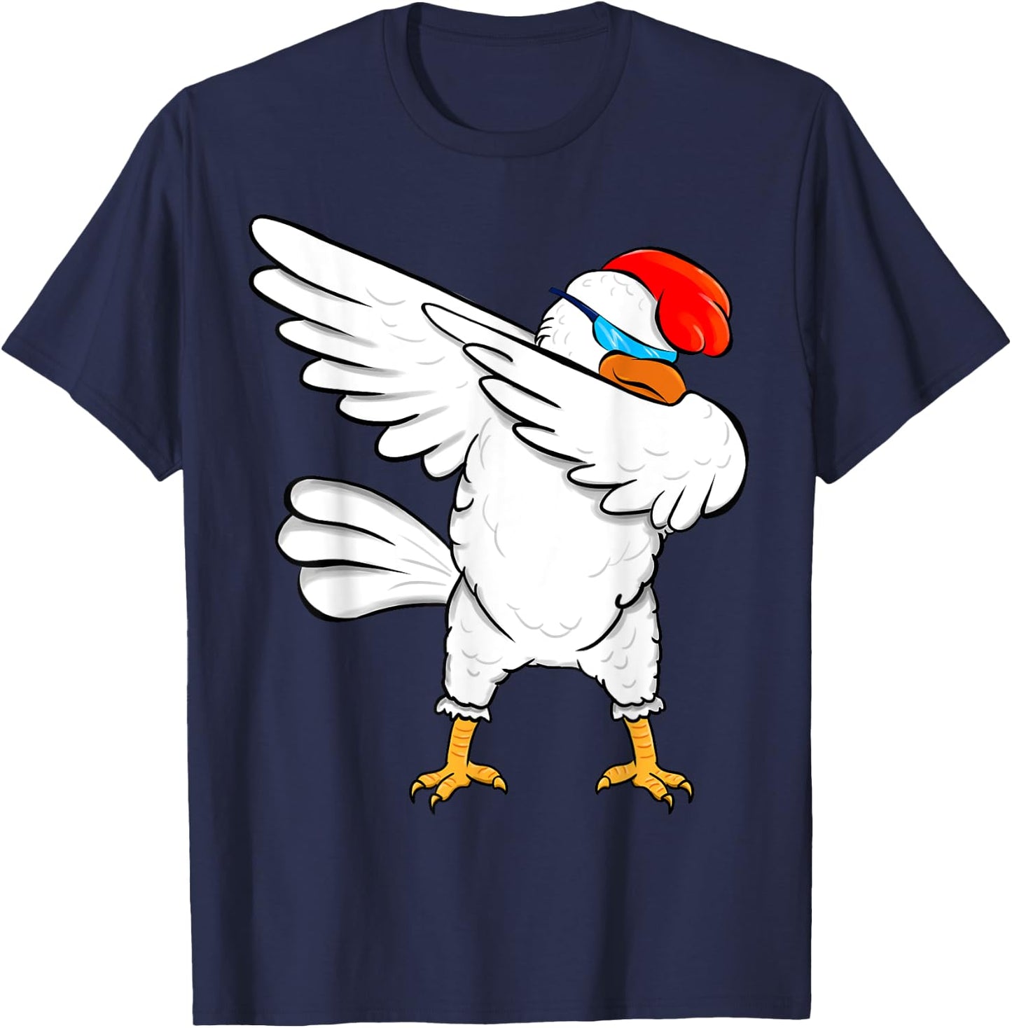 Funny Dabbing Chicken Lover Shirt - Cool Dab Party Gift T-Shirt - T-Shirt | Navy