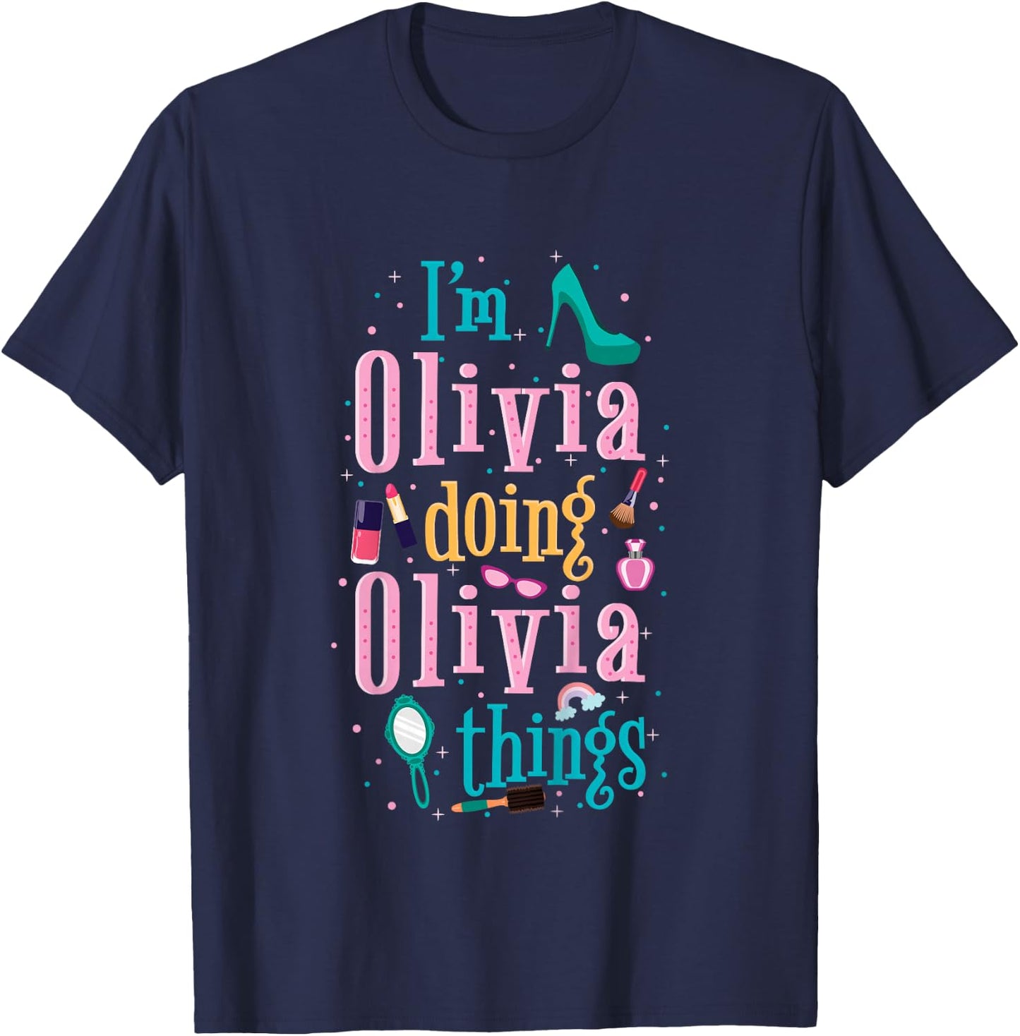 Cute shirt for kids or toddlers named Olivia T-Shirt - T-Shirt | Navy