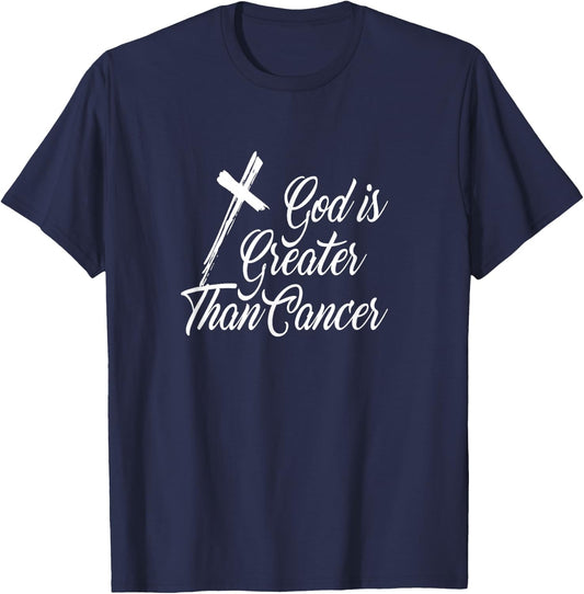 Christian Prize My God Is Greater Than Cancer for Survivor T-Shirt - T-Shirt | Navy