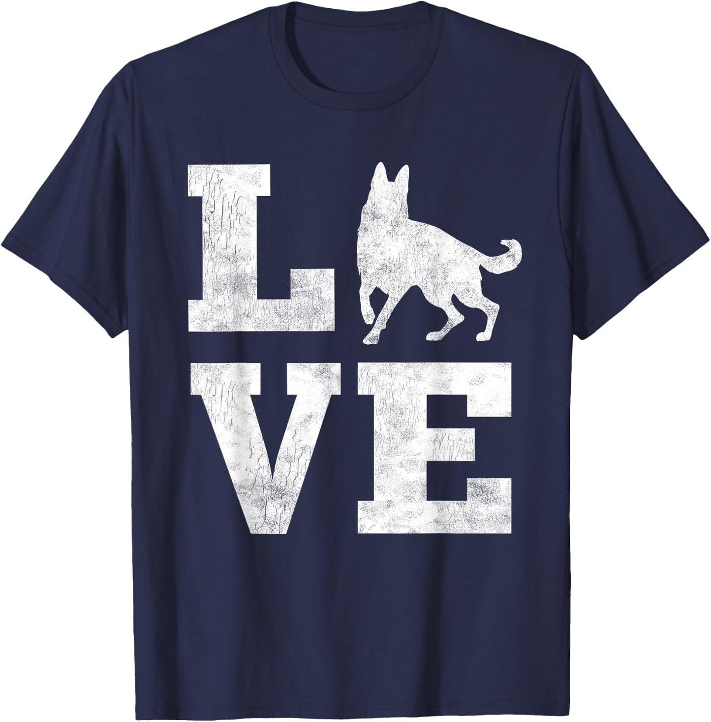 I Love My German Shepherd Shirt Funny Pet Dog Lover Gifts T-Shirt - T-Shirt | Navy