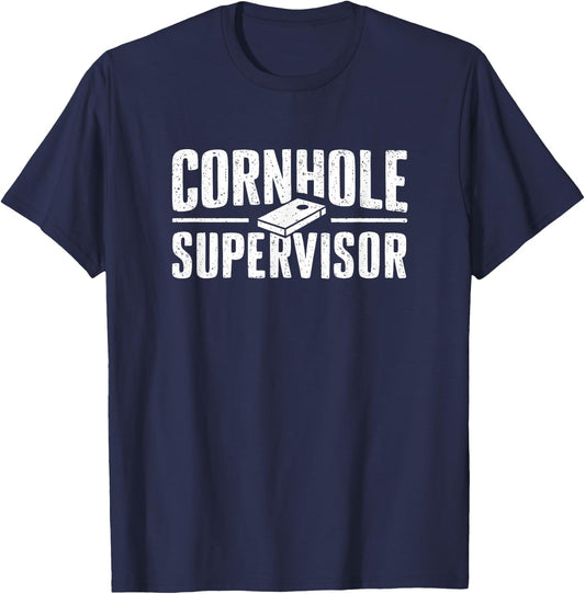Cornhole Supervisor Funny Garden Games 4th of July T-Shirt - T-Shirt | Navy