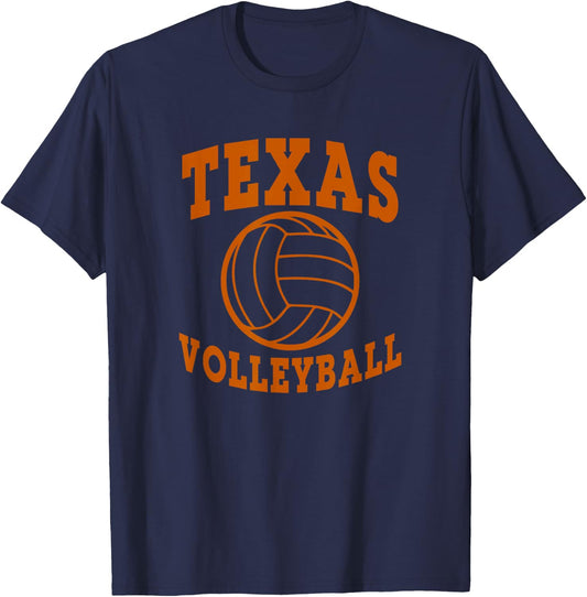 Texas Volleyball Block Style T-Shirt - T-Shirt | Navy