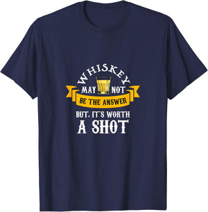 Funny Scotch Bourbon Whiskey Worth a Shot Gift Men Grandpa T-Shirt - T-Shirt | Navy
