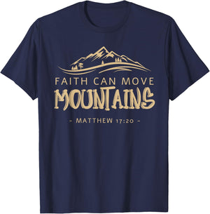 Glaube kann Berge versetzen 17:20 Christian Biblical T-Shirt - T-Shirt | Navy