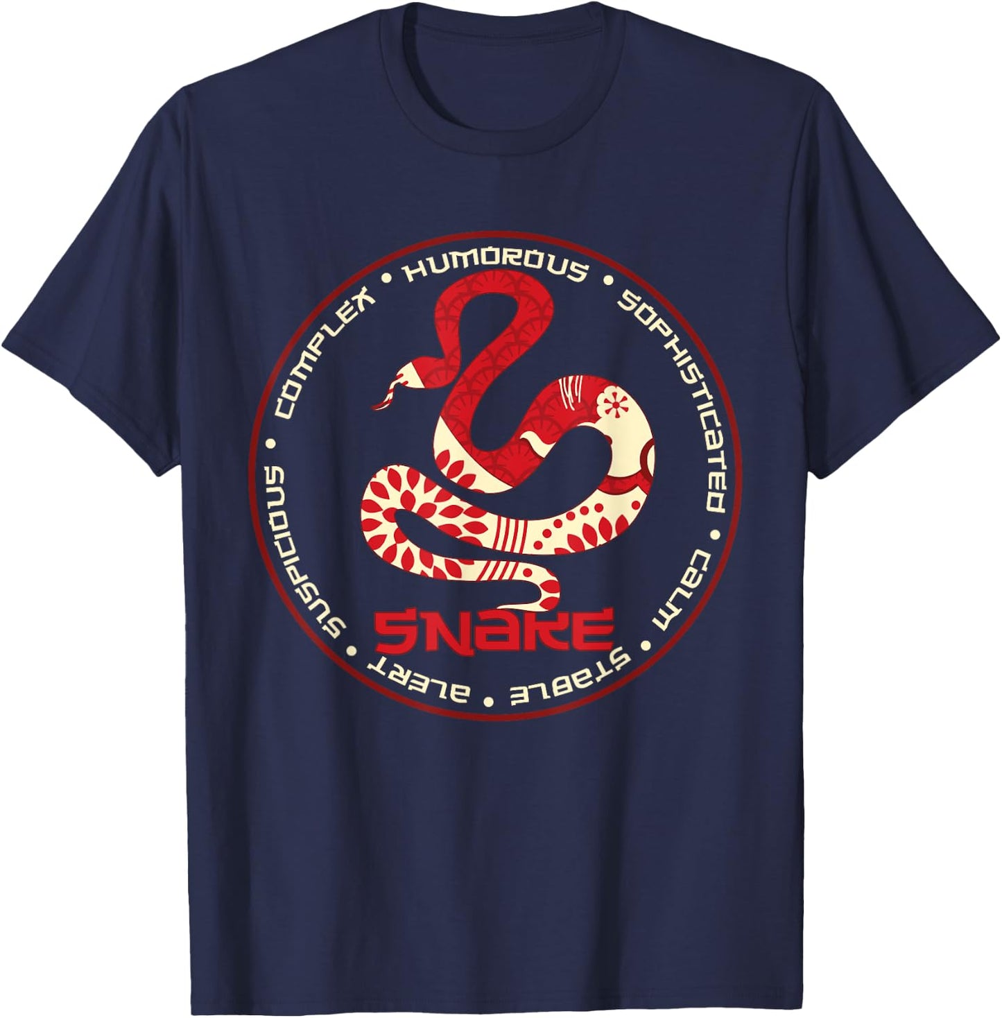 Chinese Zodiac Year of the Snake Astrology Horoscope T-Shirt - T-Shirt | Navy
