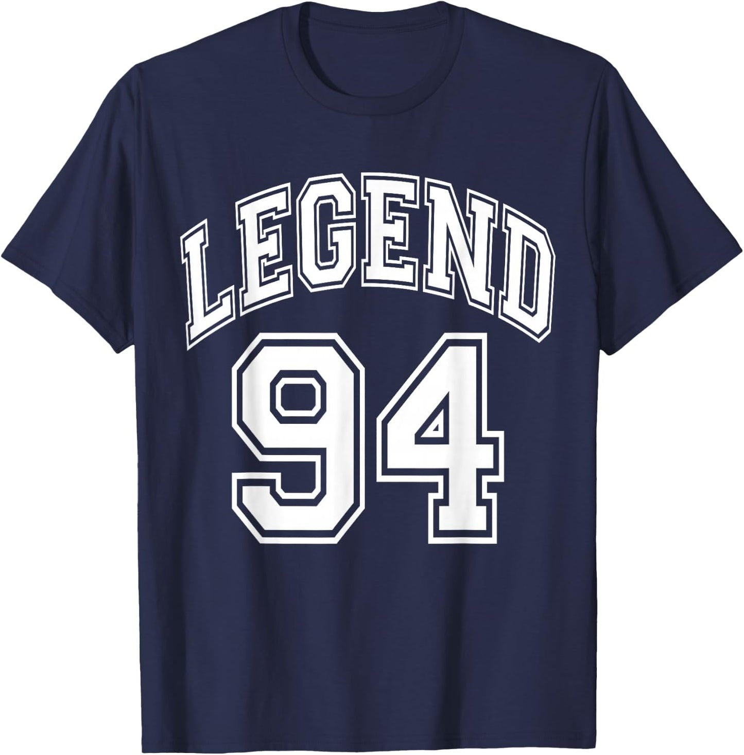 Legend 94 Number Varsity Team - 94th Birthday & 94 Years Old T-Shirt - T-Shirt | Navy