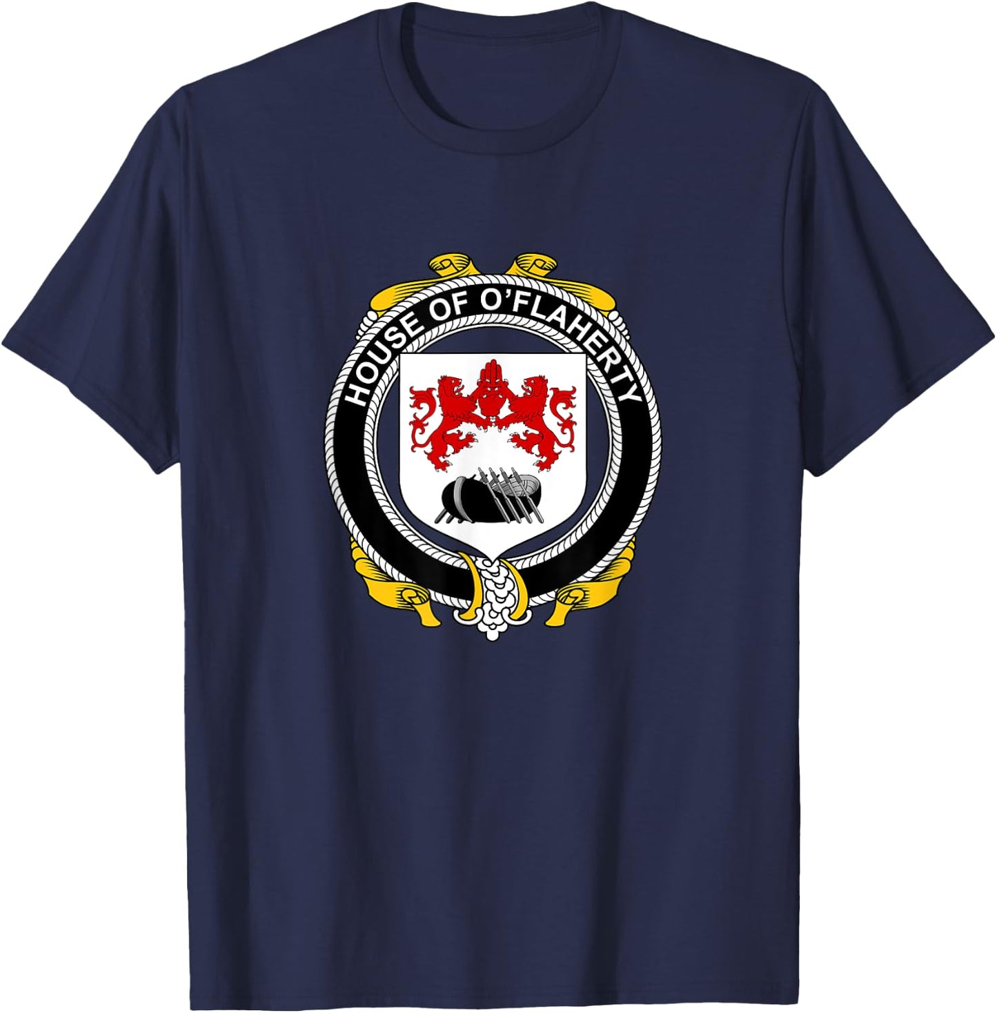 O'Flaherty Coat of Arms - Family Crest T-Shirt - T-Shirt | Navy