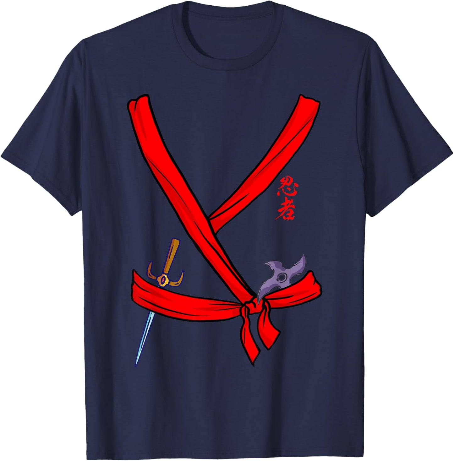 Ninja Costume Black Ninja Halloween Ninja Costume T-Shirt - T-Shirt | Navy