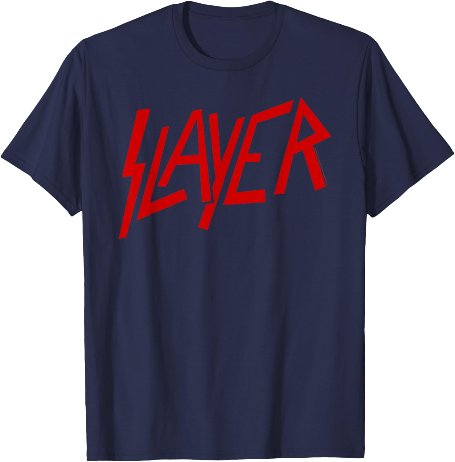 Slayer Official Classic Logo - Black, , Short Sleeve, Casual & Fitness (Polyester, Cotton) T-Shirt - T-Shirt | Navy