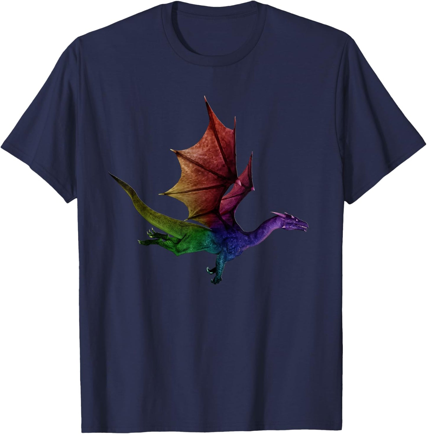 Best Watercolor Dragon Cool Flying Dragon Rainbow Gift T-Shirt - T-Shirt | Navy