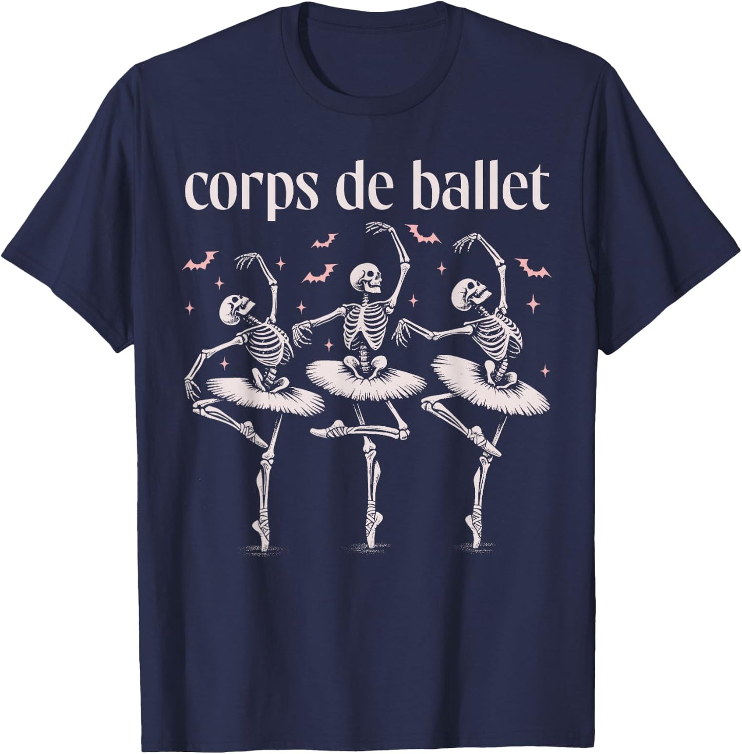 Corps De Ballet, Dancing Skeleton, Ballet Dance Halloween T-Shirt - T-Shirt | Navy