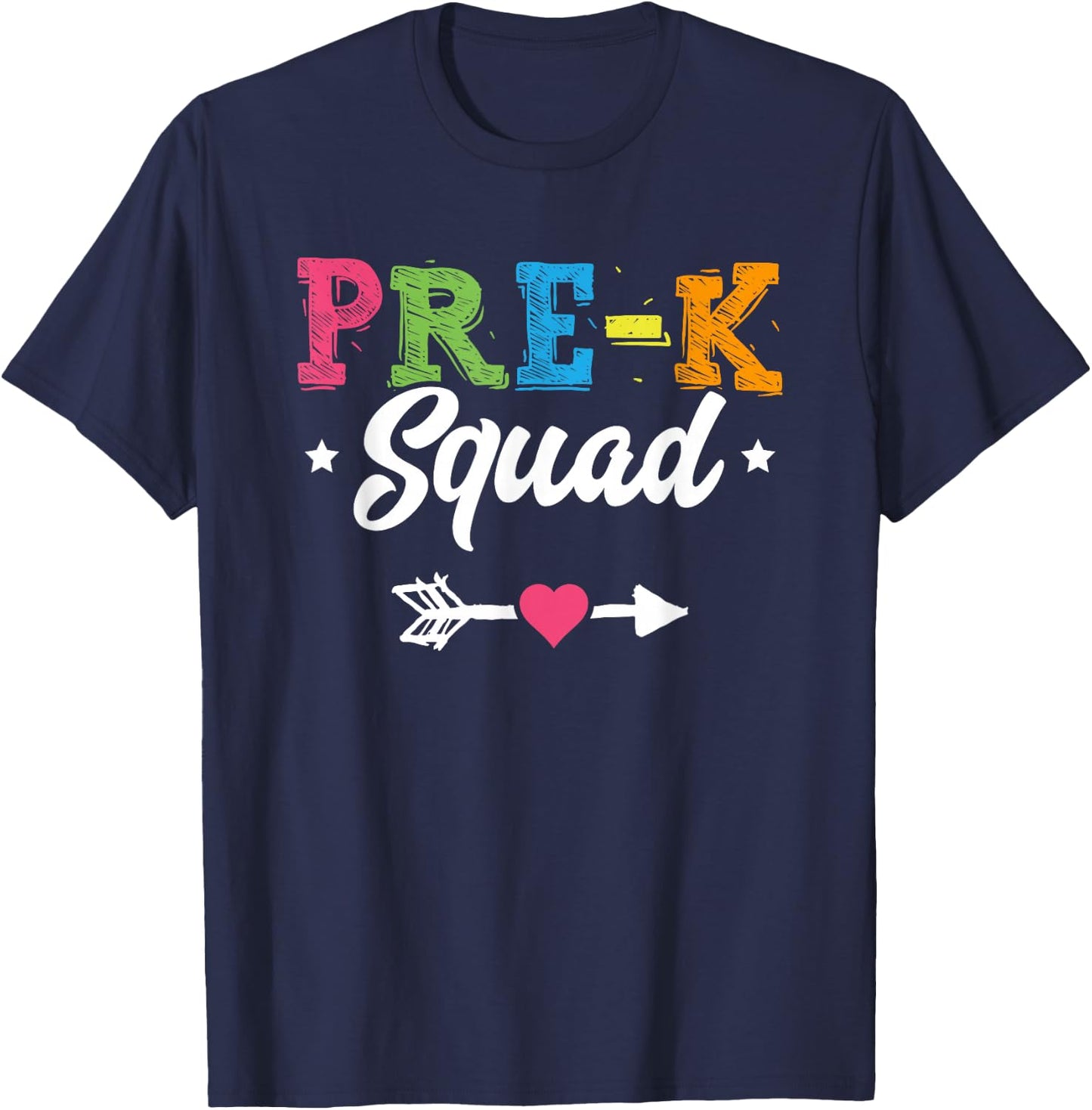 Pre-K Squad Teacher Student Kids Preschool Back To School T-Shirt - T-Shirt | Navy
