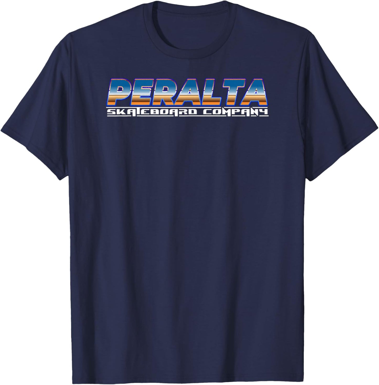 80s Vintage Peralta Skateboard Company Logo Plain T-Shirt - T-Shirt | Navy