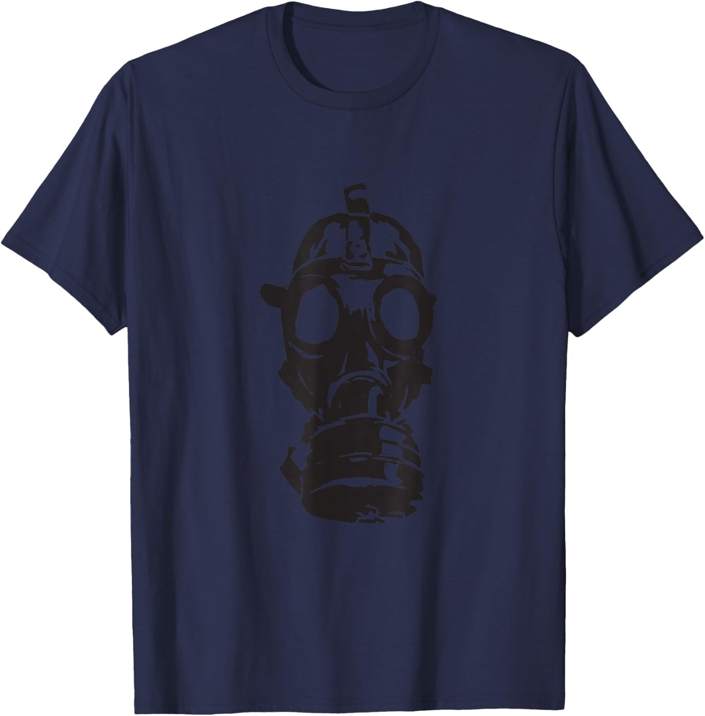 Gas Mask Cool Novelty Graphic Everyday T-Shirt - T-Shirt | Navy